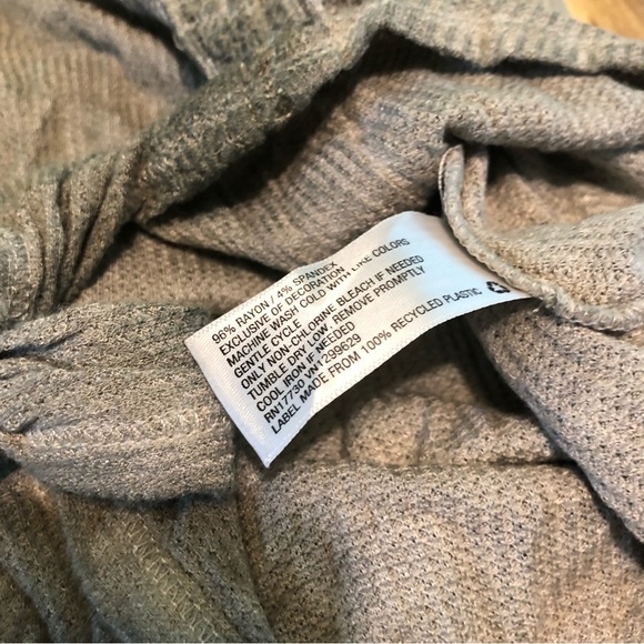 Knox Rose Grey Green Burnout Fade Front Tie Long Sleeve Womens Shirt Large PICS - Picture 5 of 10